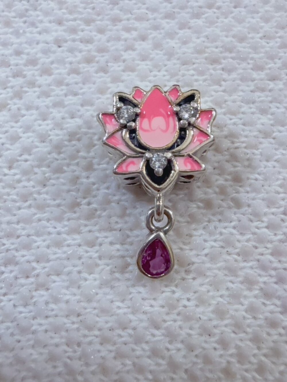 Lotus Flower Silver Charm For Pandora Bracelet Necklace